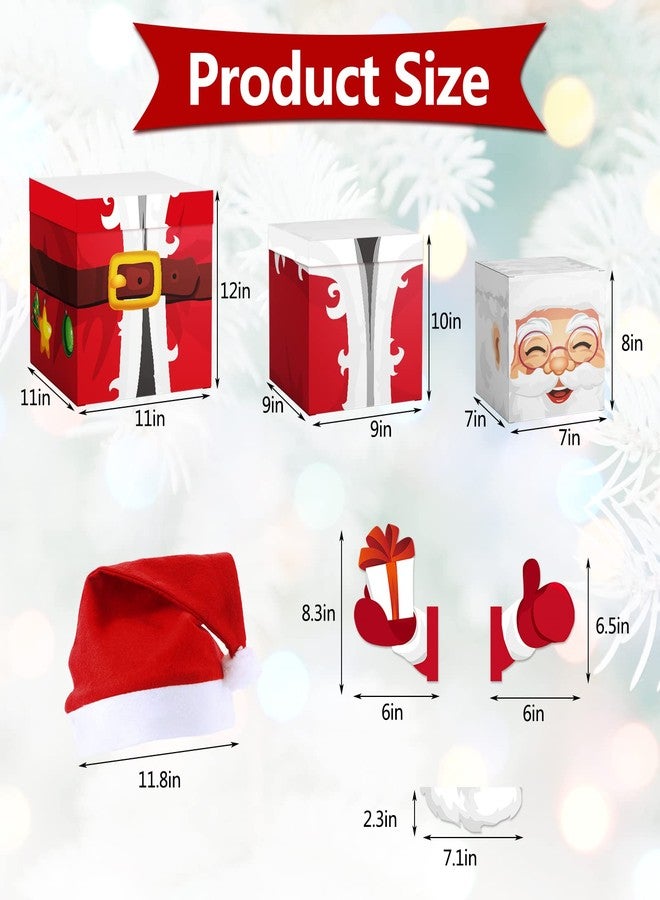 WEEPA 7 Pcs Christmas Eve Box Stackable Christmas Boxes Santa Claus Themed Nesting Boxes Paper Box for Home and Party - Image 2